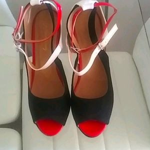 Shoes/red fur coat shoes size 7.5 price for both